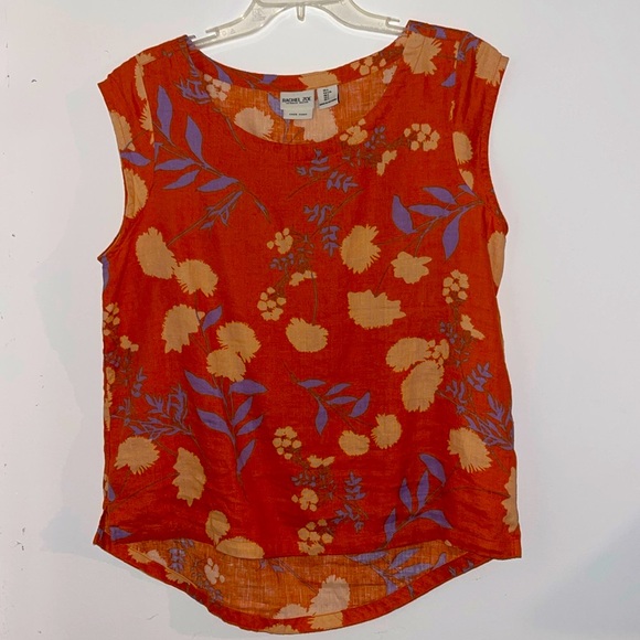 Rachel Zoe 100% Linen Floral Bouse - Picture 2 of 4